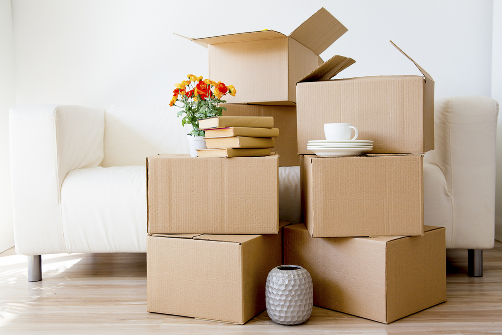 cardboard boxes sitting in a new home ready to be unpacked